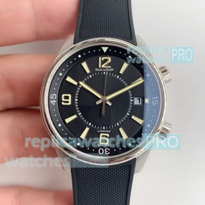 ZF Swiss Replica Jaeger LeCoultre Polaris Watch SS Black Rubber Strap